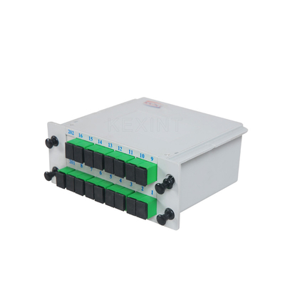 रंगीन PLC स्प्लिटर 1X16 फाइबर सेपरेशन SC APC एसेट टाइप