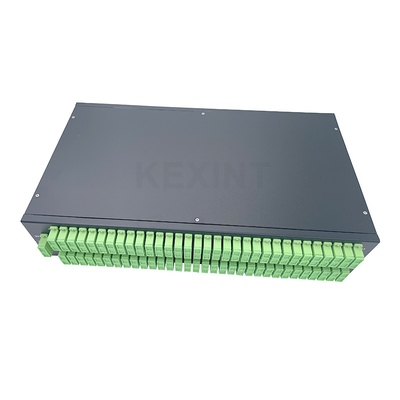 KEXINT 2 PCS 1X 64 SC APC फाइबर ऑप्टिक पीएलसी स्प्लिटर 2U ODF 19 इंच रैक फाइबर ऑप्टिक पैच पैनल