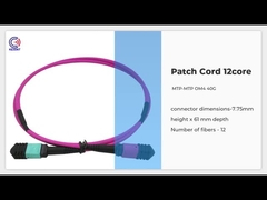 फाइबर ऑप्टिकल 24 एमटीपी एमपीओ पैच कॉर्ड 5एम ओएम4 24 कोर मैजेंटा लो लॉस 0.3डीबी टाइप बी