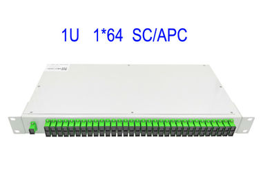 1यू रैक माउंट 1 × 64 एसएम फाइबर ऑप्टिक पीएलसी स्प्लिटर एससी / एपीसी बॉक्स 19 इंच सफेद