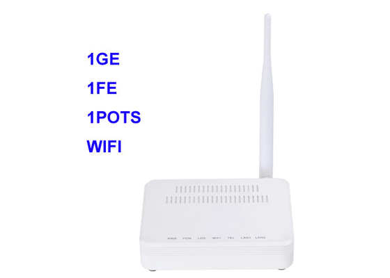 फाइबर नेटवर्क ONT Gigabit ONU डिवाइस GEPON 1Ge 1 FE 1 पॉट्स वाईफ़ाई 802.11b/G/N XPON